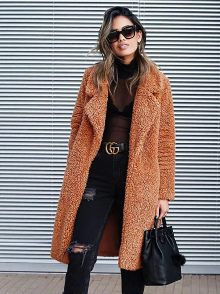 Women's Fleece Teddy Coat Long