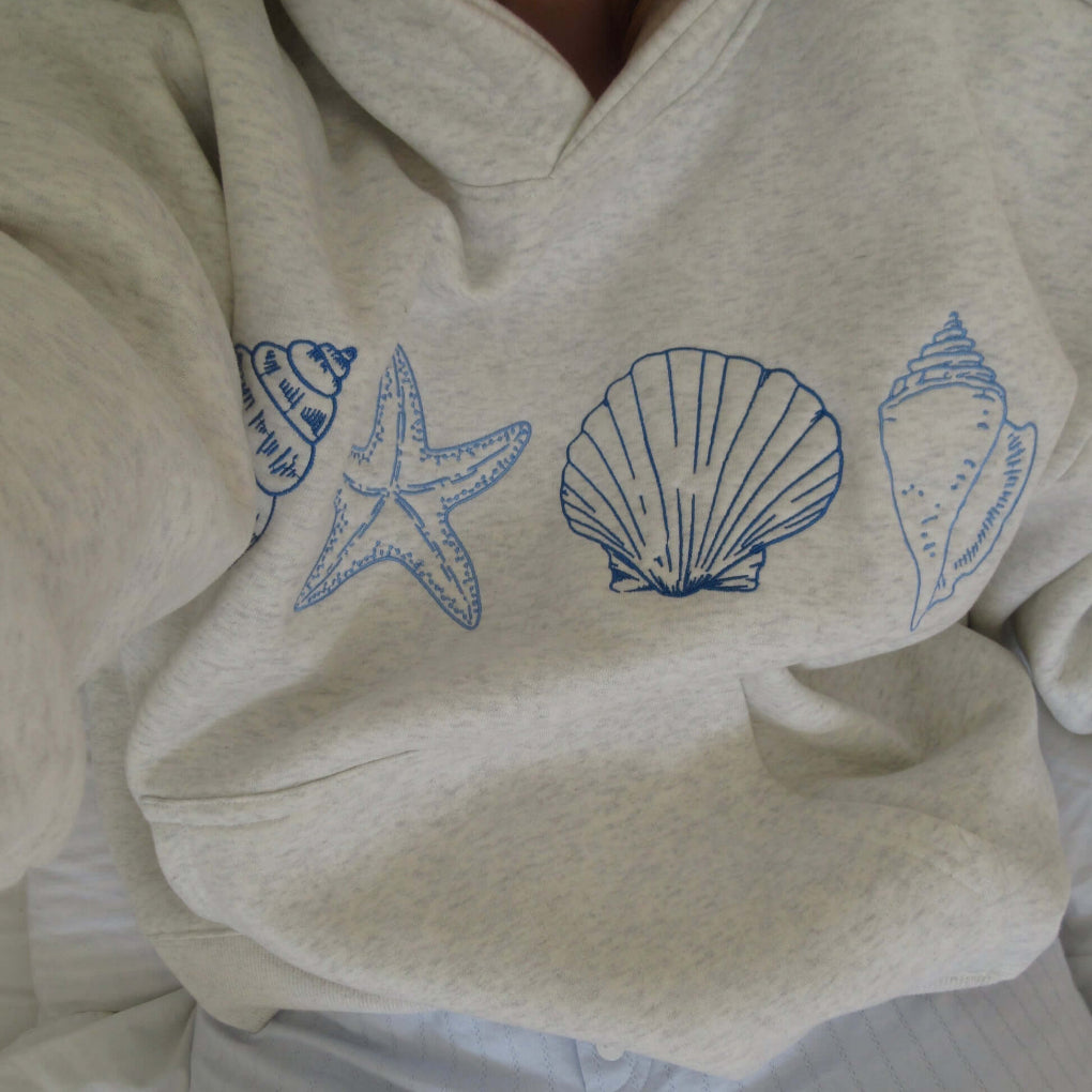 Women's Hoodie Seashell Print - VibreMode