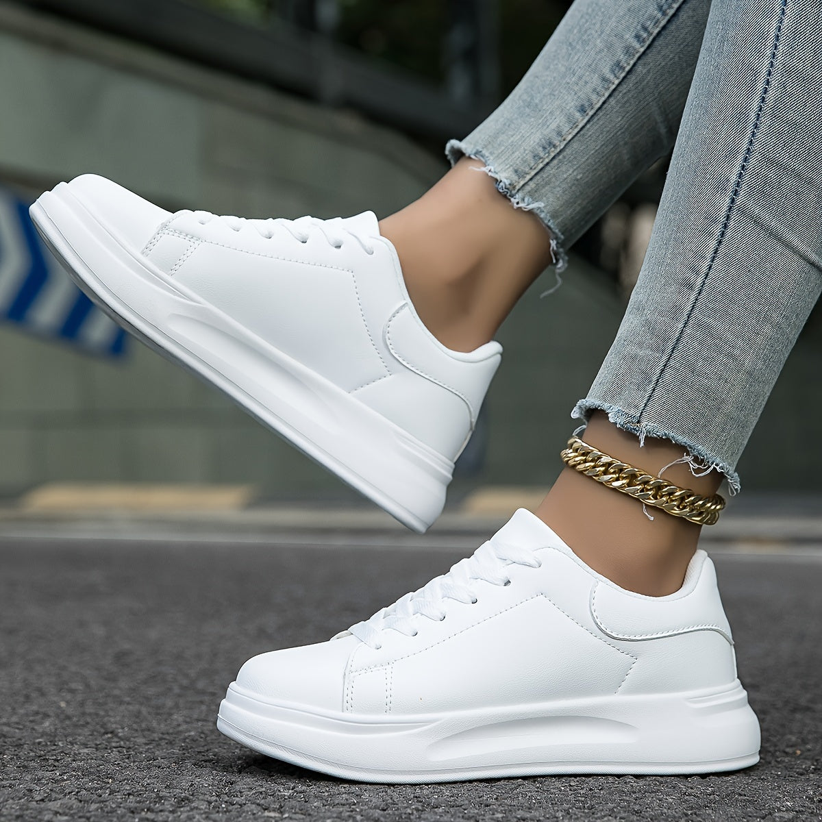 Women's Leather Sneakers Casual White