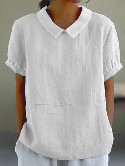 Classic Women's Short Sleeve Relaxed Fit Blouse