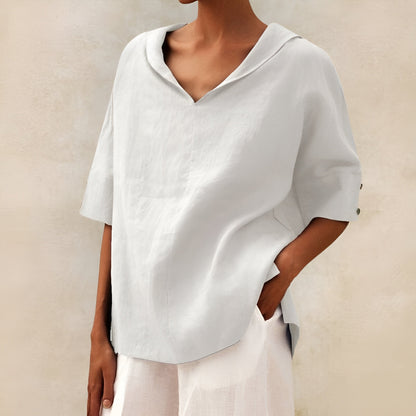 Women's Relaxed Fit Short Sleeve Blouse - VibreMode