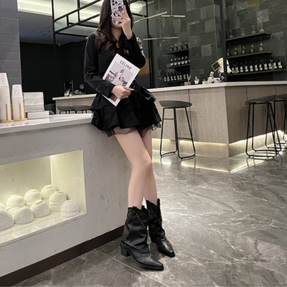 Women's Studded Ankle Boots Slouchy