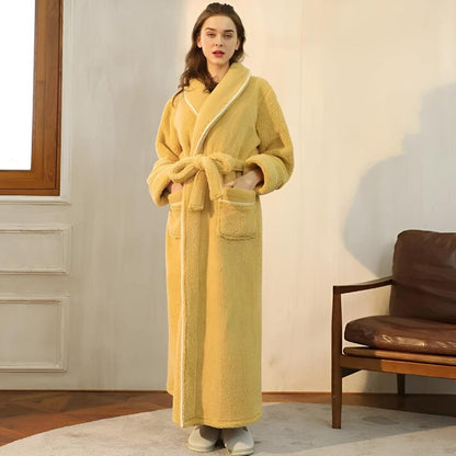 Soft Fleece Bathrobe Warm Comfortable