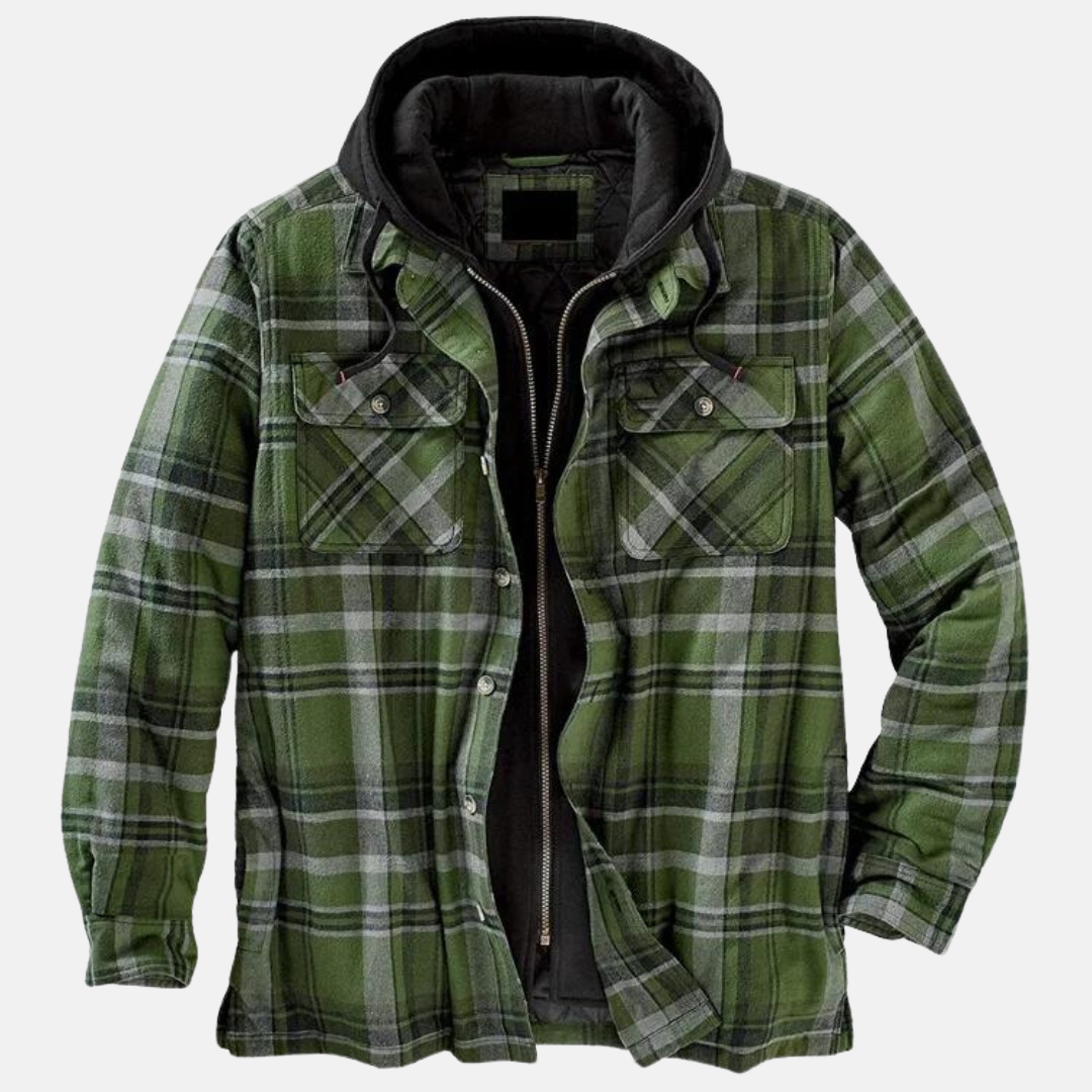 Men's Quilted Flannel Jacket Shirt
