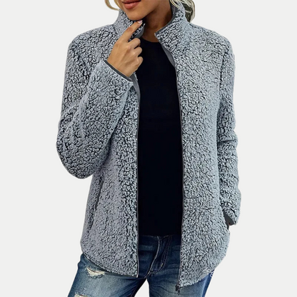 Women's High Collar Jacket with Side Pockets
