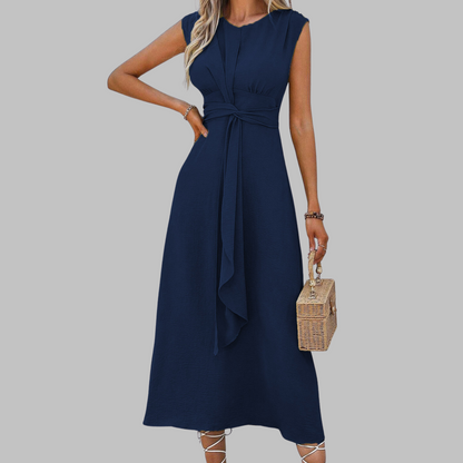 Women's Midi Dress Waist Tie