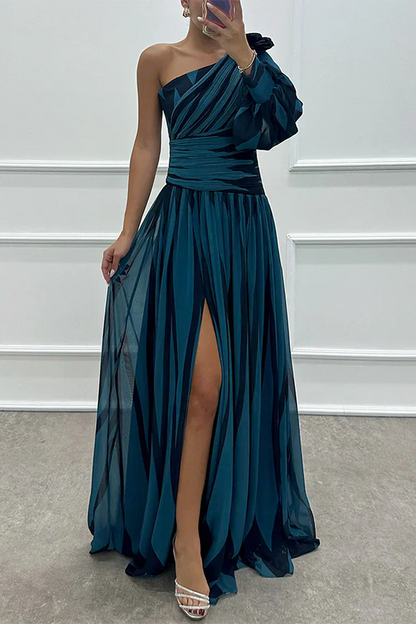 Women's One Shoulder Maxi Dress Asymmetric Formal