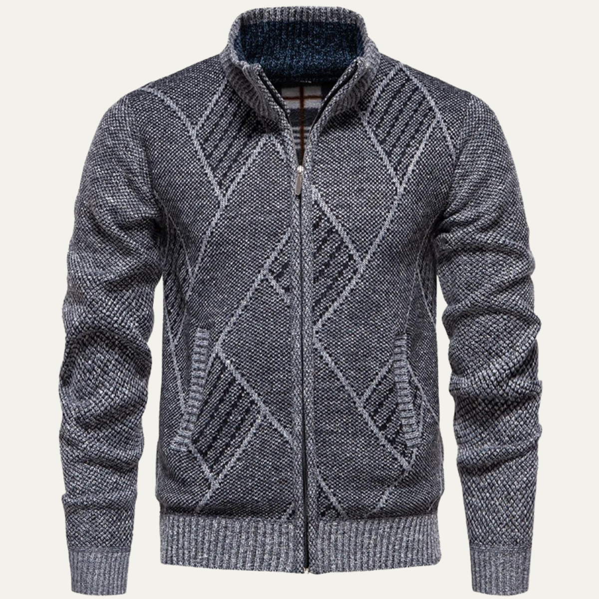 Men's Knit Zip Up Jacket Winter Casual