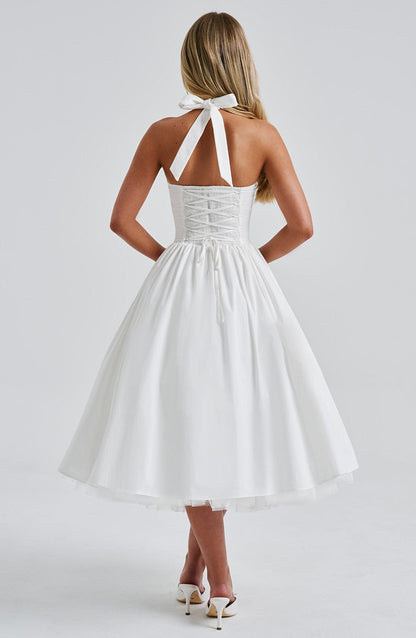 Women's Midi Dress Halter Neck Tulle Skirt