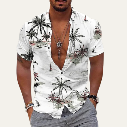 Men's Hawaiian Shirt Tropical Print Coconut Design