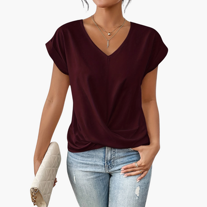Women's Casual T-Shirt Heart Neckline
