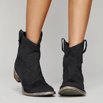 Women's Western Ankle Boots Block Heel