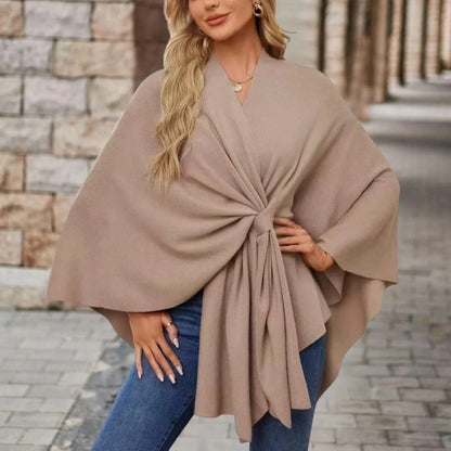 Elegant Women's Draped Poncho
