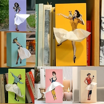 Women's Floral Flying Skirt Tissue Box - VibreMode
