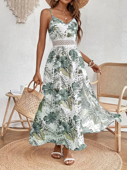 Women's Floral Midi Dress Flowy Lightweight - VibreMode