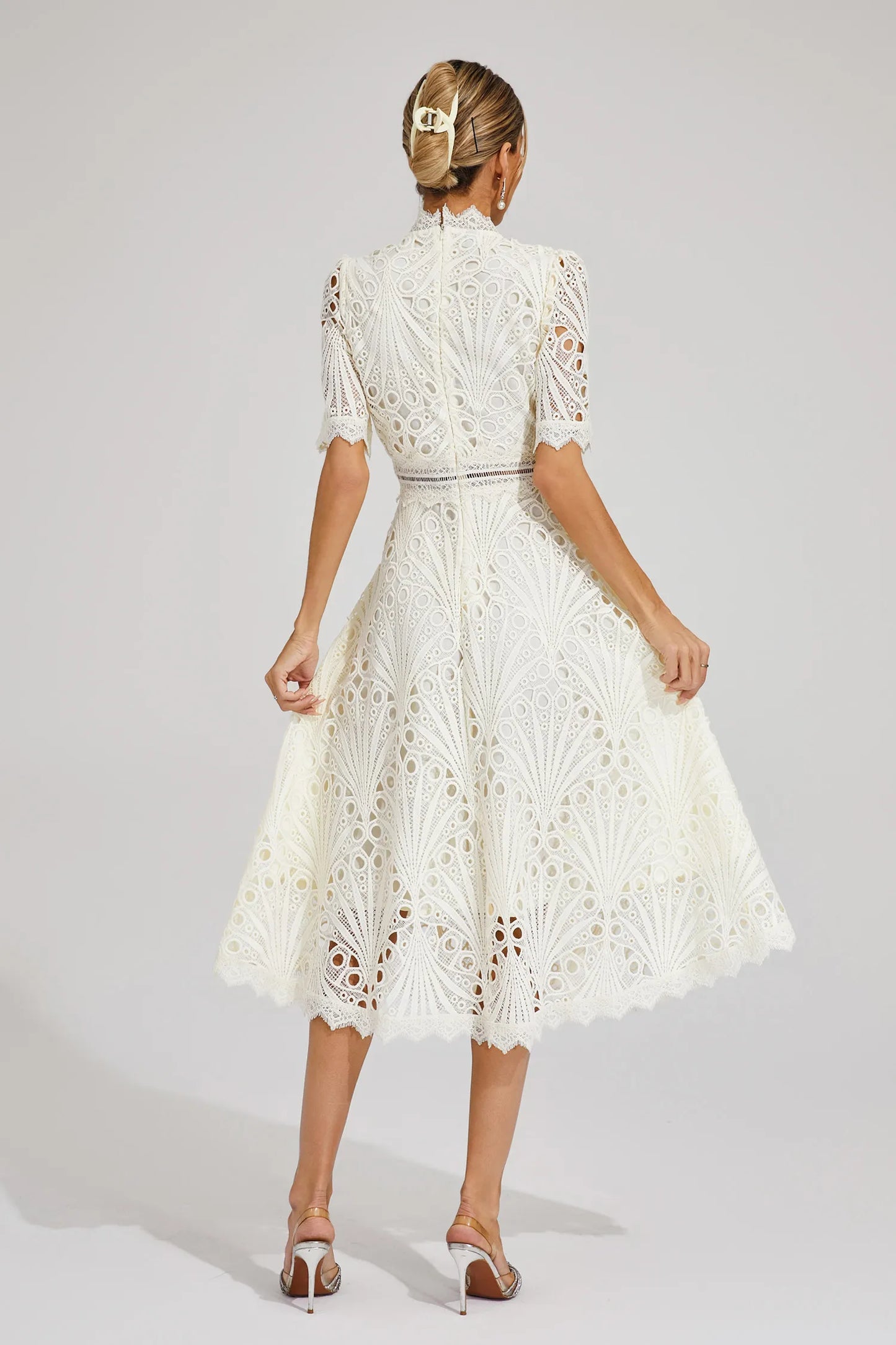 Women's Lace Midi Dress Elegant