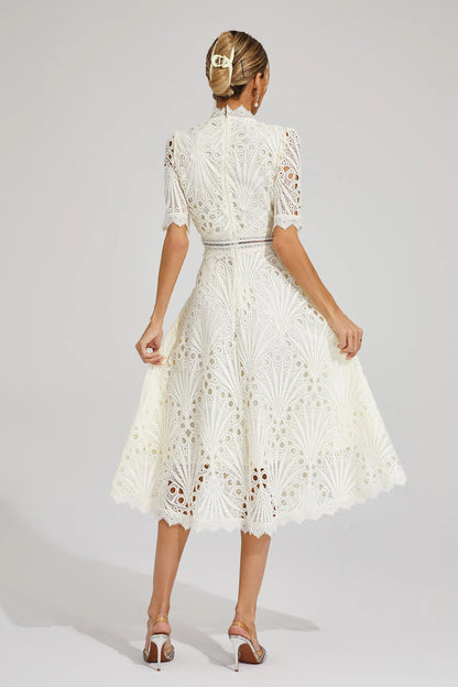 Women's Lace Midi Dress Elegant