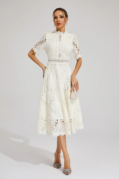 Women's Lace Midi Dress Elegant