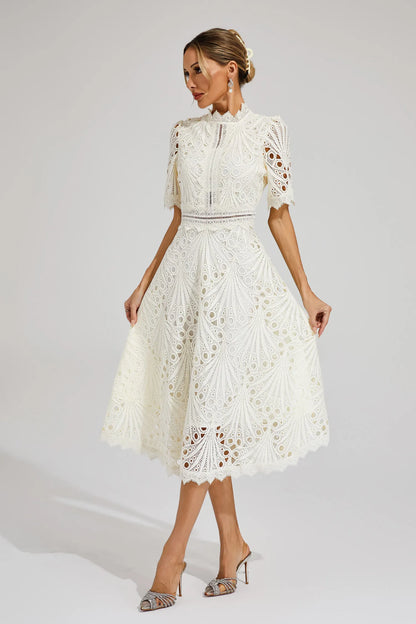 Women's Lace Midi Dress Elegant