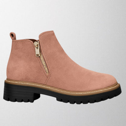 Women's Ankle Boots Zipper Lug Style