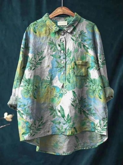 Women's Floral Print Blouse Button Front