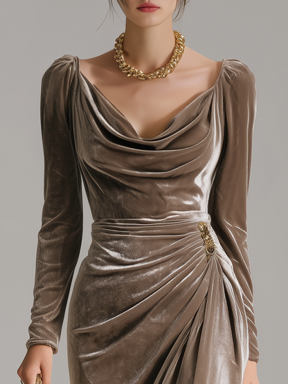 Luxurious Floor Length Velvet Dress