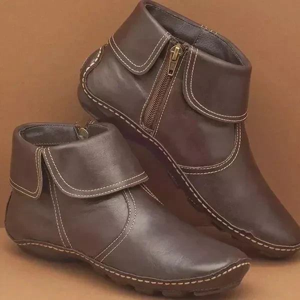 Women's Classic Ankle Boots Non-Slip Leather Black