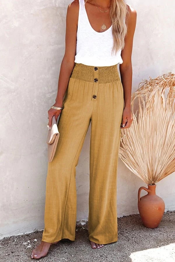 Women's High Waist Elastic Trousers
