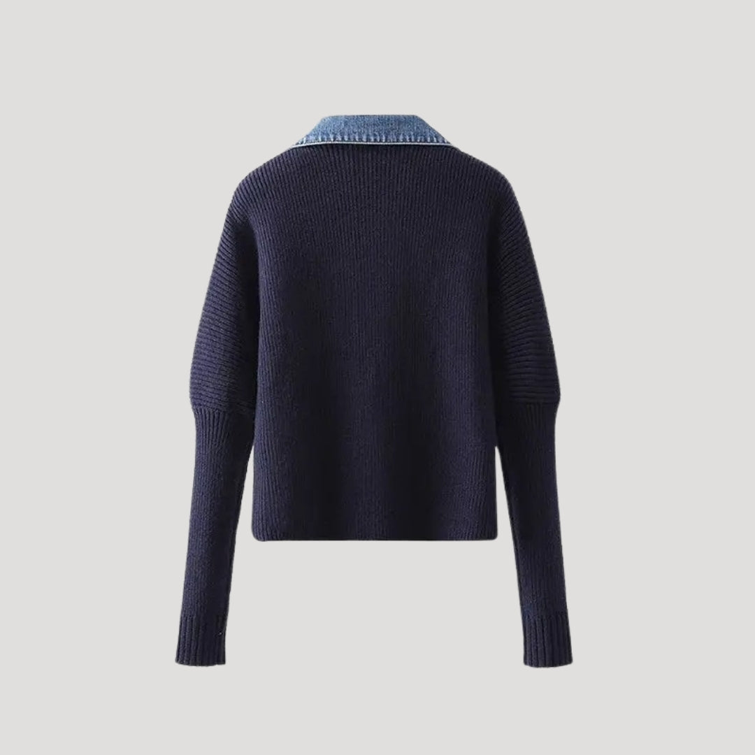 Women's Navy Cardigan Denim Finish