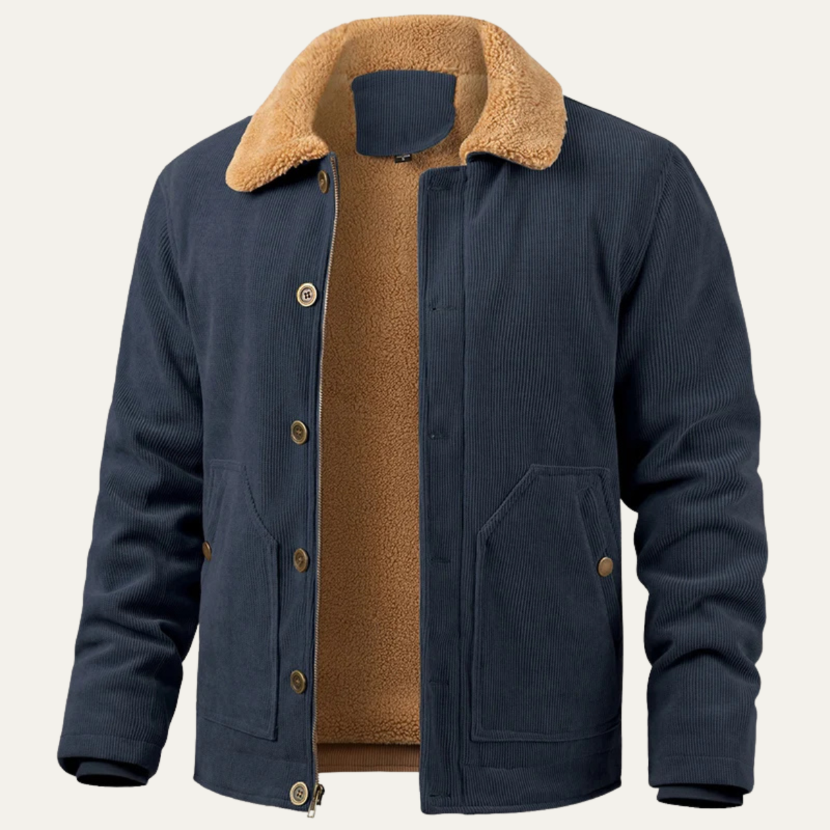 Men's Corduroy Sherpa Jacket Warm Winter Tan