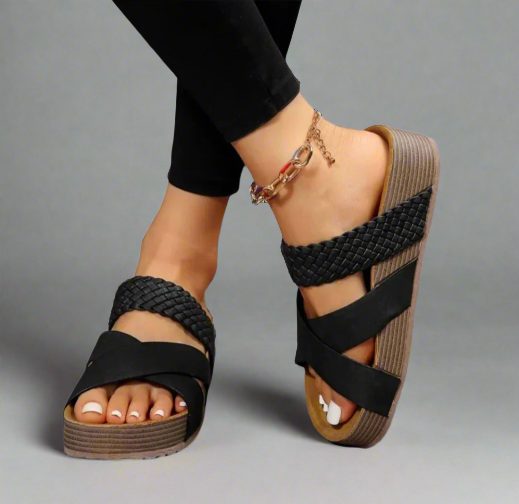 Women's Multi Strap Slide Sandals Platform Sole
