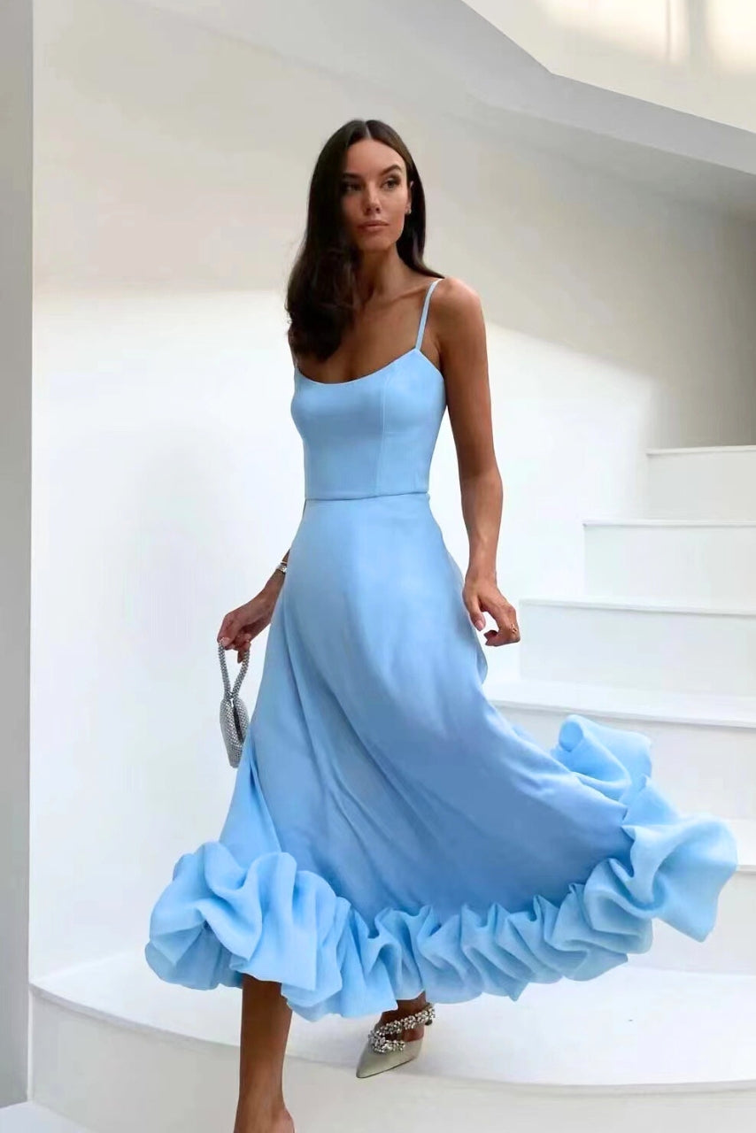 Flirty Strap Midi Summer Dress
