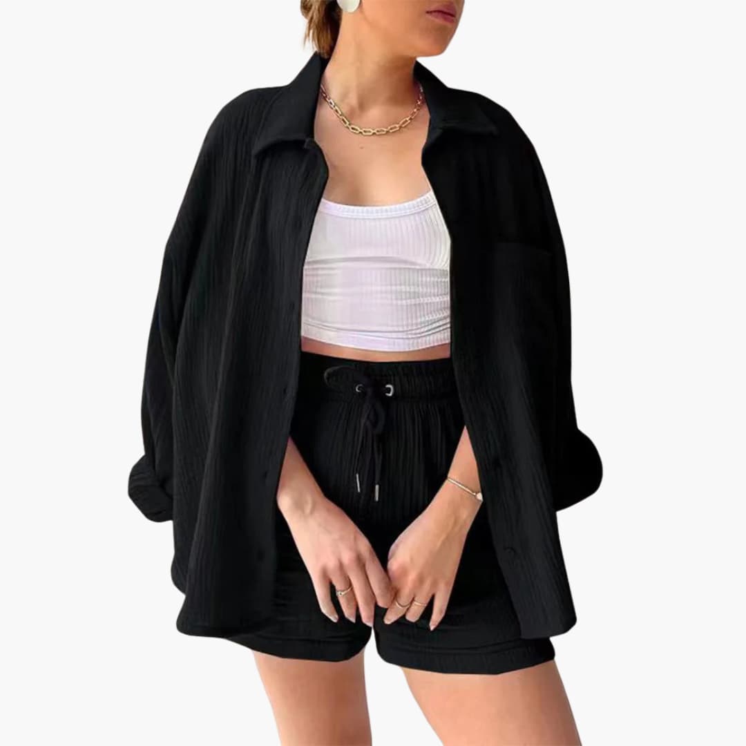 Women's 3 Piece Set High Waist Shorts