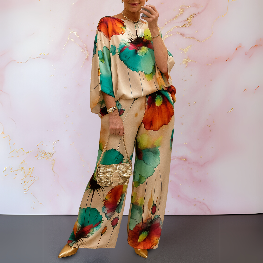 Women's Two Piece Set Loose Wide Leg Pants