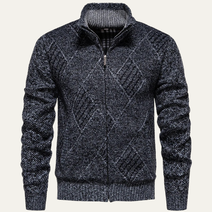 Men's Knit Zip Up Jacket Winter Casual