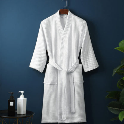 Couple Cotton Terry Bathrobe Lightweight Waffle