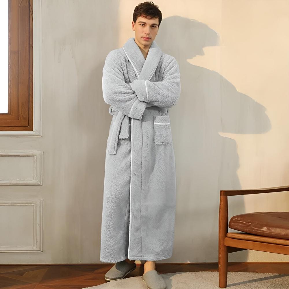 Soft Fleece Bathrobe Warm Comfortable