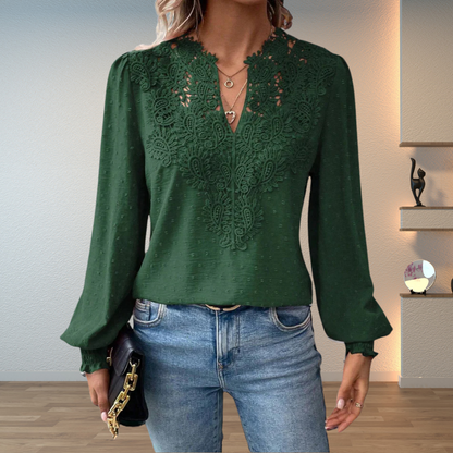 Women's Lace Blouse Guipure Panel