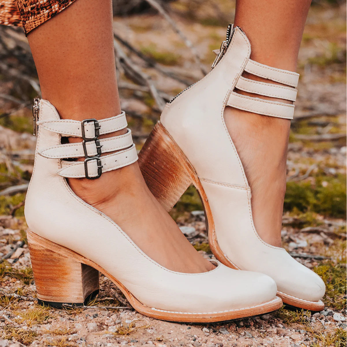 Women's Block Heels Buckle Strap Shoes