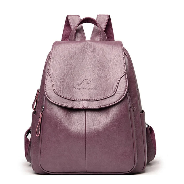 Women's Leather Anti-Theft Backpack
