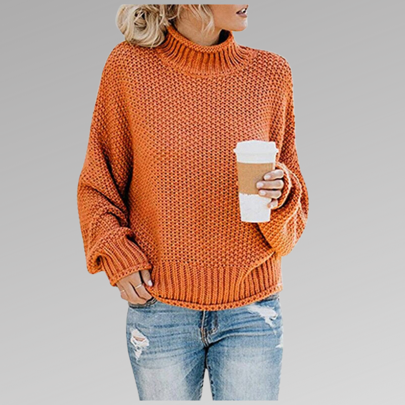 Women's Long Sleeve Knit Sweater Cozy Pullover - VibreMode