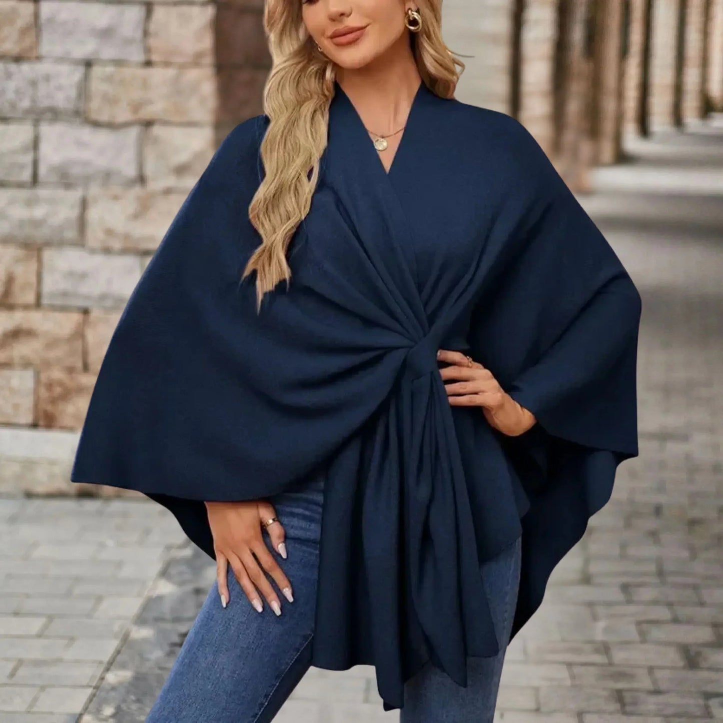 Women's Wrap Blouse Poncho Style
