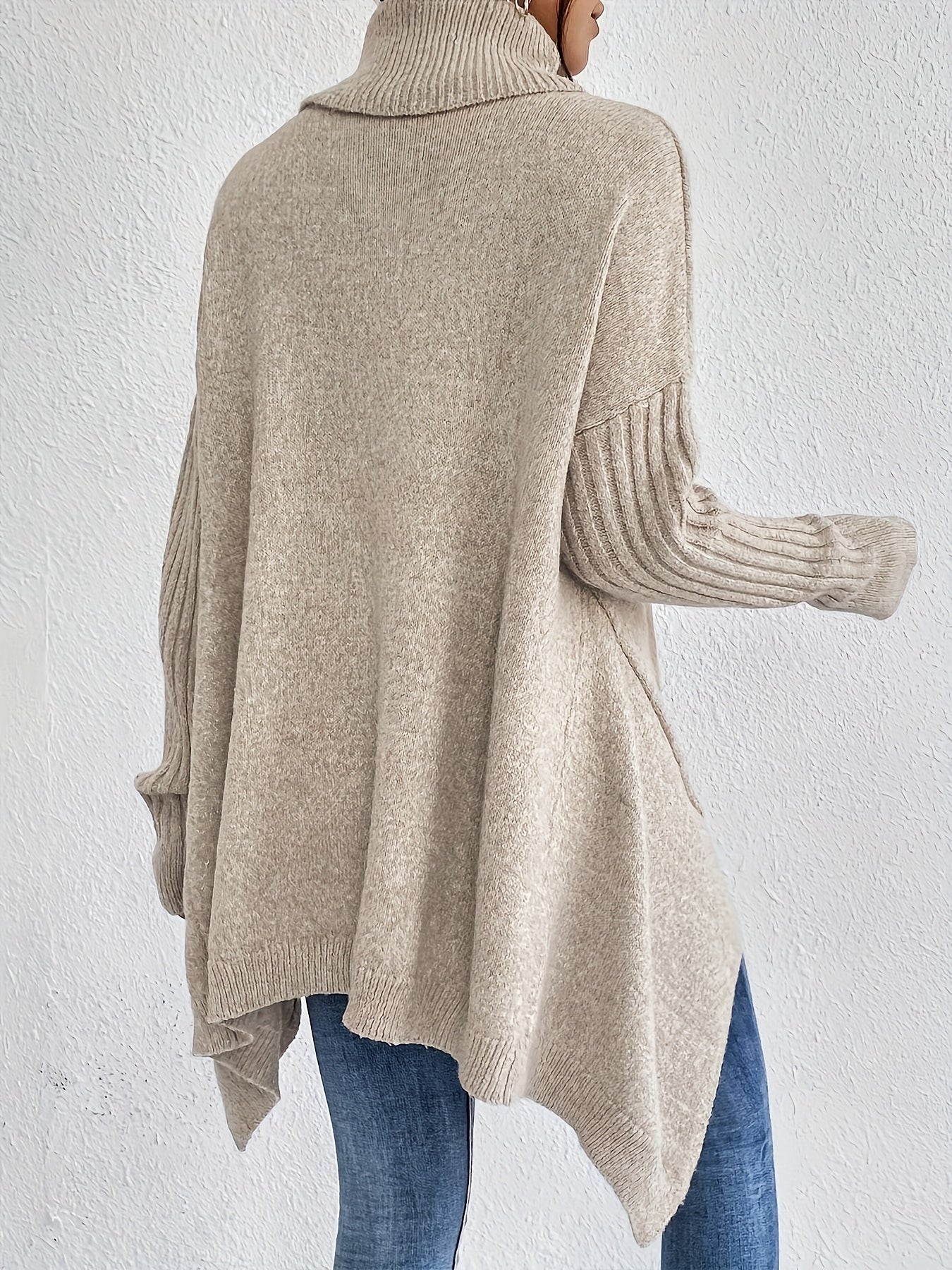 Women's Folded Turtleneck Sweater Loose Fit