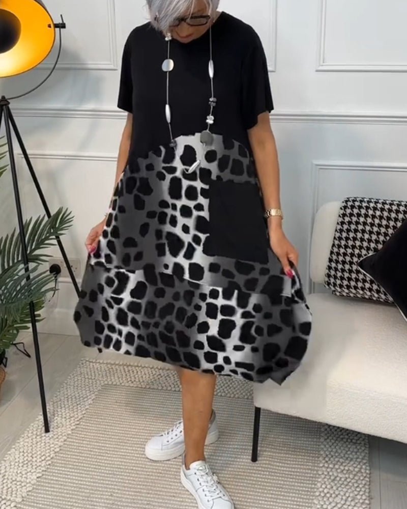 Comfortable Floral Midi Dress with Pockets