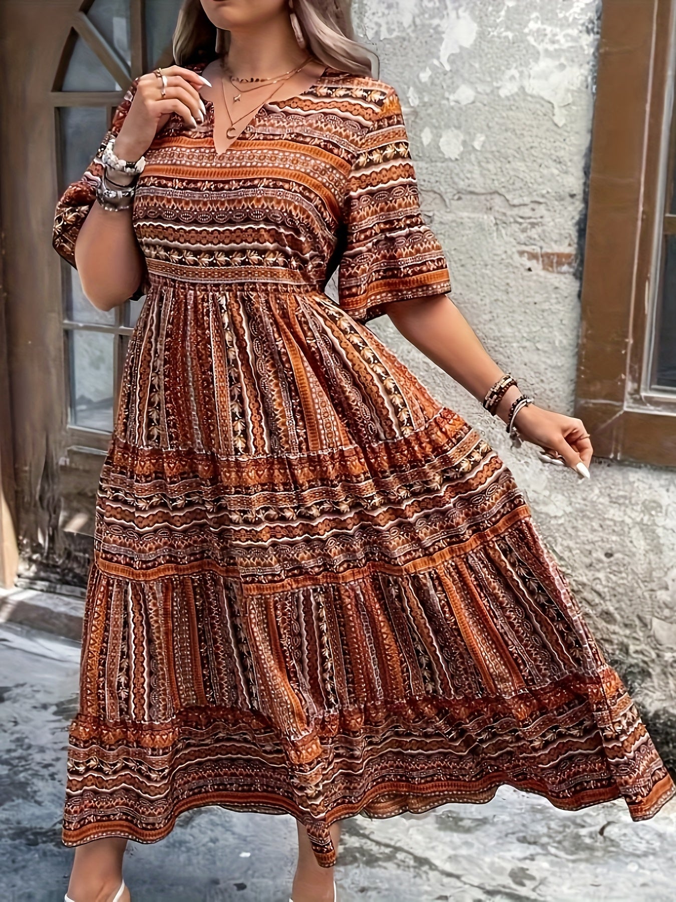 Vivienne Women's Printed Flowy Maxi Dress