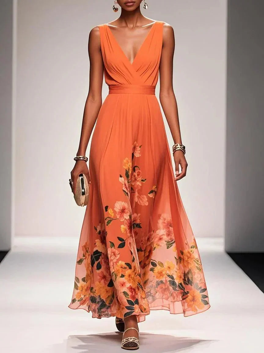 Beautiful Floral Long Sundress for Women