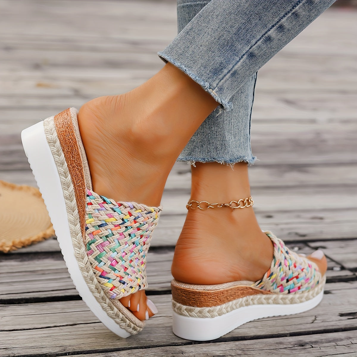Elegant Women's Braided Heel Sandals