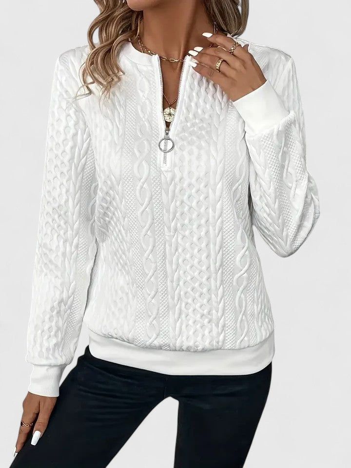 Women's Zip Neck Sweater - VibreMode