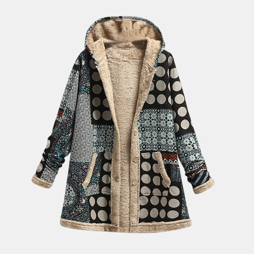 Stylish Polka Dot Coat - VibreMode