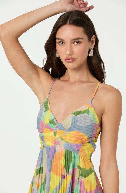 Women's V-Neck Spaghetti Strap Midi Dress